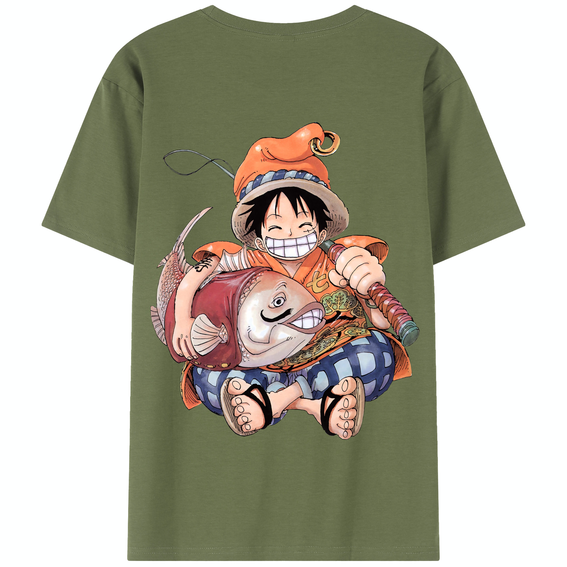 ワンピース モンキー・D・ルフィ ONE PIECE Monkey D. Luffy 綿100％半袖Tシャツ（背面プリント）
